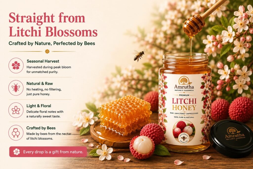 Amrutha Litchi Honey Banner