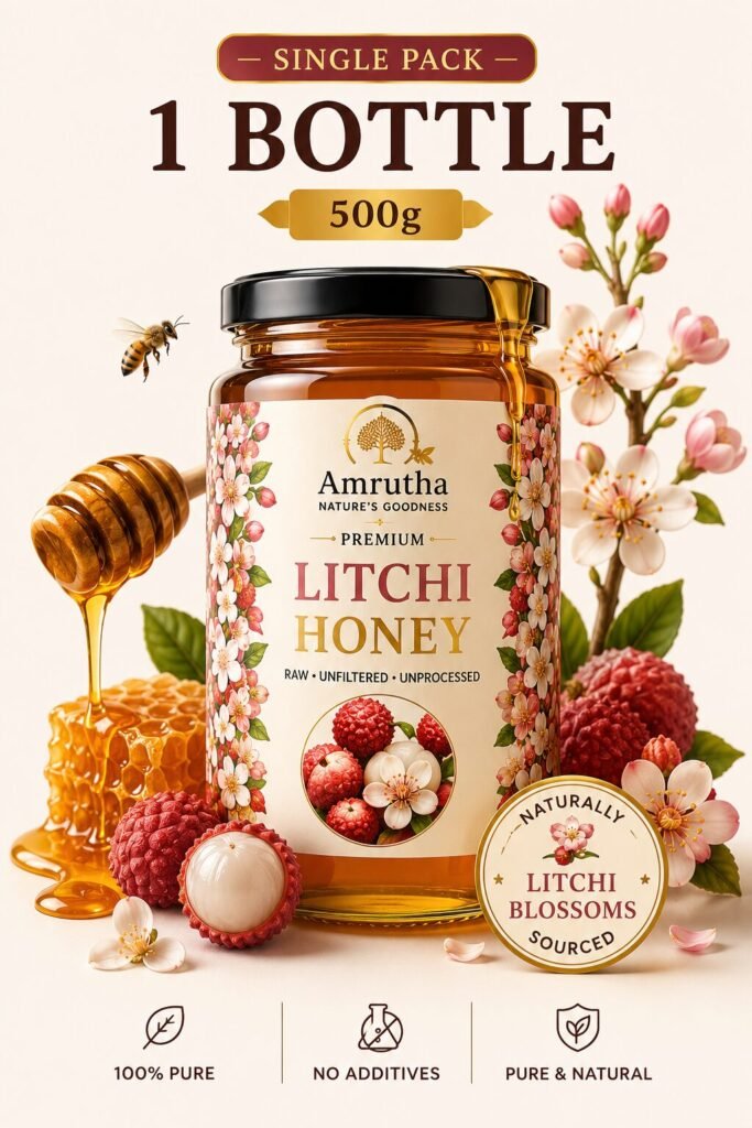 Amrutha Litchi Honey Starter Pack 500g single bottle offer