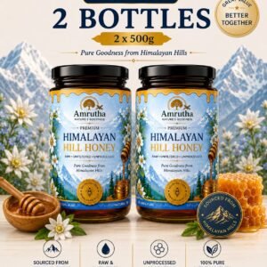 A single 500g bottle of Amrutha Premium Himalayan Hill Honey