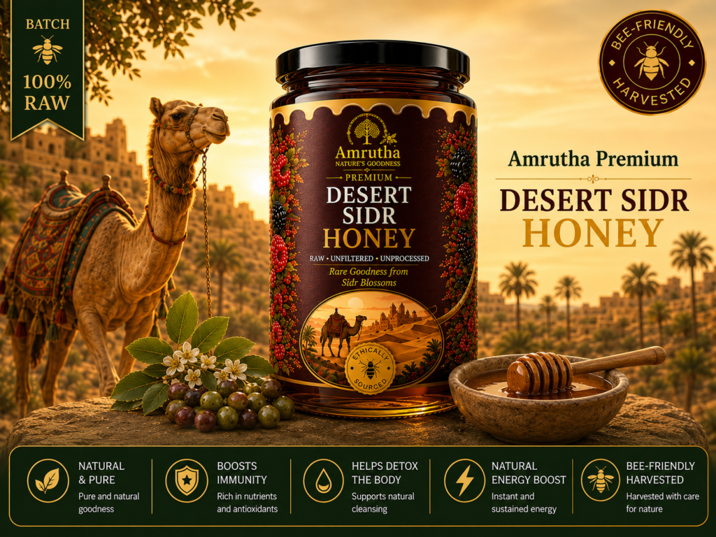 Amrutha Premium Desert Sidr Honey - 100% pure raw luxury sidr honey India